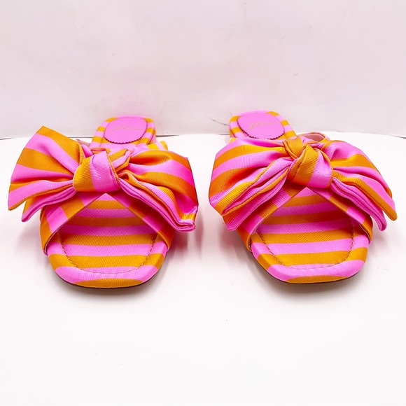 🆕{J. Crew} Abbie Striped Tie Silk Bow Sandals - Picture 7 of 16